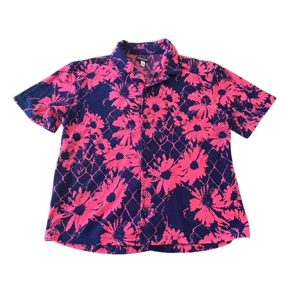 Urban Outfitters Shirt Shorts Matching Set Mens L/M Knit Streetwear Cabana Retro